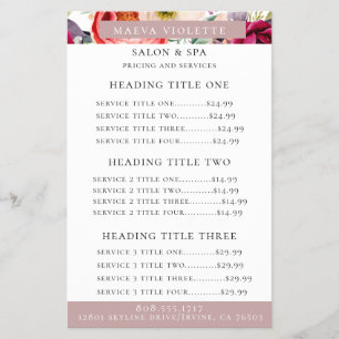 Eleganter Boho Floral Business Service/Pricing Fly Flyer