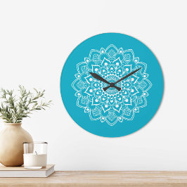 Eleganter Boho-Mandala Große Wanduhr