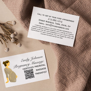 Eleganter Boho Prenatal Massage Therapist QR Code Visitenkarte