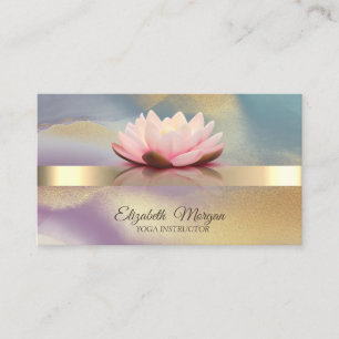 Eleganter Bokeh Gold, Lotusblume  Farbige Yoga Visitenkarte