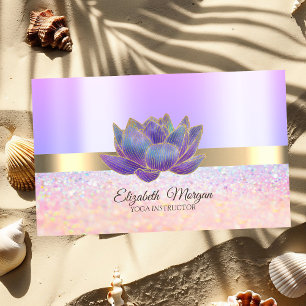 Eleganter Bokeh-Goldstreifen, Glitter-Lotus Visitenkarte