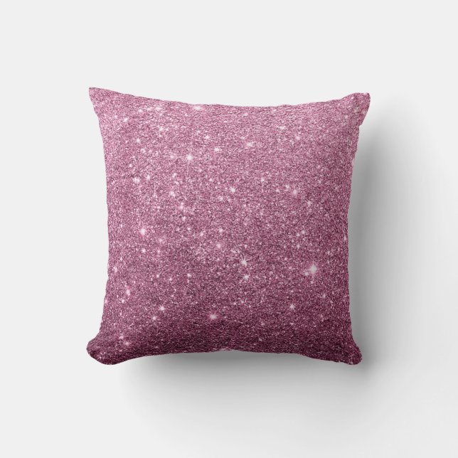 Eleganter bordeauxrosa abstrakter Girl-Glitzer Kissen (Vorderseite)
