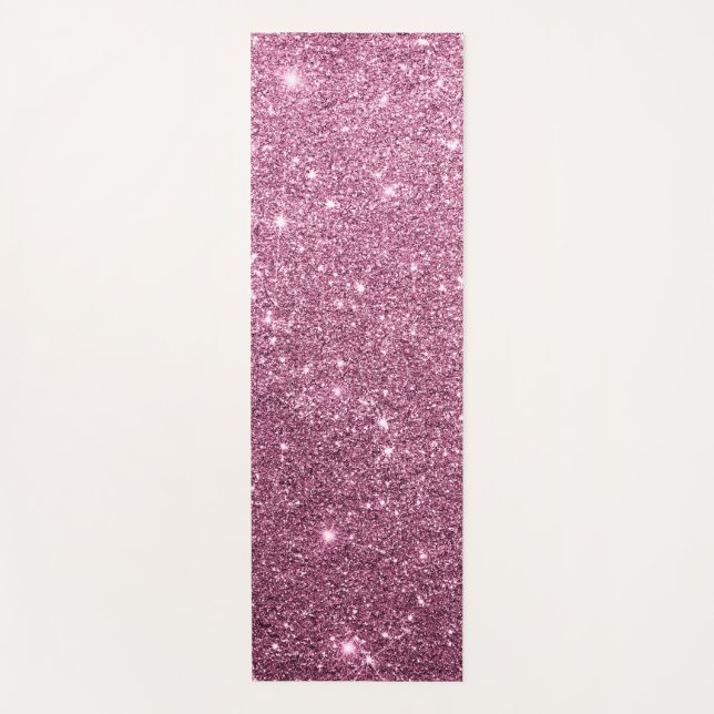 Eleganter bordeauxrosa abstrakter Girl-Glitzer Yogamatte (Vorderseite)