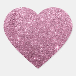 Eleganter bordeauxrosa abstrakter Glitzer Herz-Aufkleber