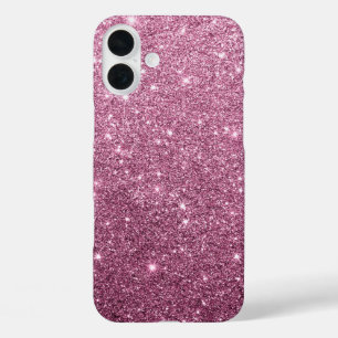 Eleganter bordeauxrosa abstrakter Glitzer iPhone 16 Plus Hülle