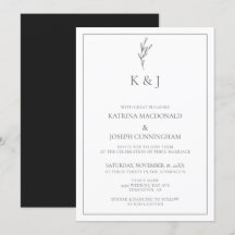 Eleganter Border Monogram Lässige Aufnahme Minimal