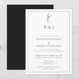 Eleganter Border Monogram Lässige Aufnahme Minimal Einladung