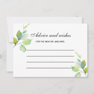 Eleganter, botanischer Aquarelltipp Mitteilungskarte