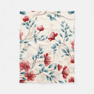 Eleganter botanischer floraler Zweig Fleecedecke