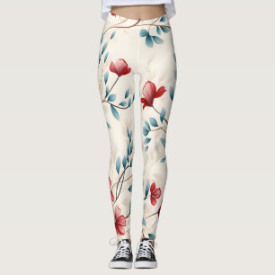 Eleganter botanischer floraler Zweig Leggings