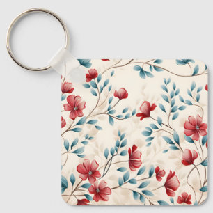 Eleganter botanischer floraler Zweig Schlüsselanhänger