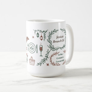 Eleganter botanischer Garten-Brunch-Club-Kranz-Art Kaffeetasse