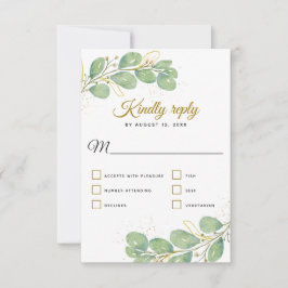 Eleganter botanischer Garten Eukalyptus Wedding RSVP Karte