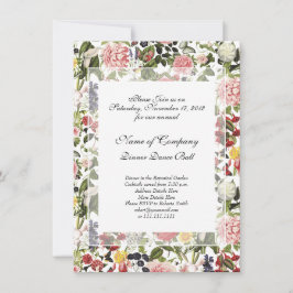 Eleganter botanischer Garten Gala Abendessen Blume Einladung