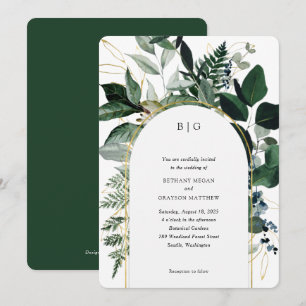 Eleganter botanischer Garten Moderne Hochzeit Einladung