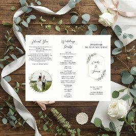 Eleganter botanischer Hochzeitsprogramm Flyer mit 