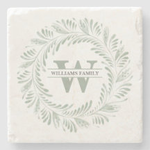 Eleganter botanischer Kranz mit Monogramm