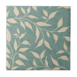 Eleganter Botanischer Leaf Dance Foliage HD Beige  Fliese