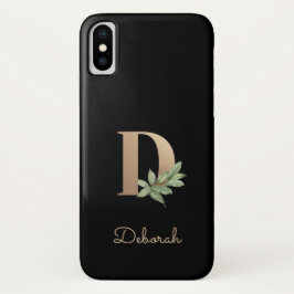Eleganter Botanischer Monogram Gold Letter D Case-Mate iPhone Hülle
