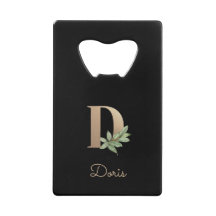 Eleganter Botanischer Monogram Gold Letter D