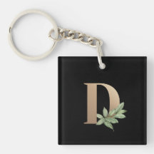 Eleganter Botanischer Monogram Gold Letter D