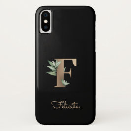 Eleganter Botanischer Monogram Gold Letter F Case-Mate iPhone Hülle