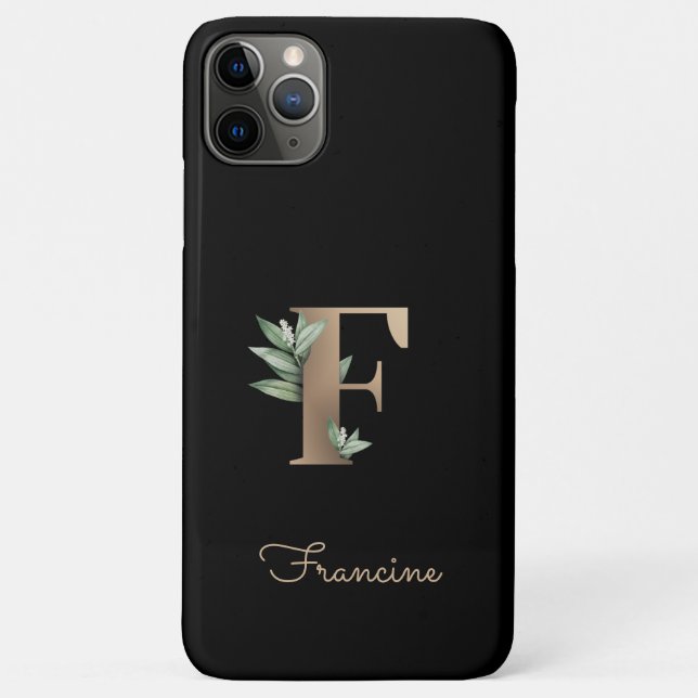 Eleganter Botanischer Monogram Gold Letter F Case-Mate iPhone Hülle (Rückseite)