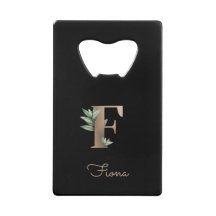 Eleganter Botanischer Monogram Gold Letter F