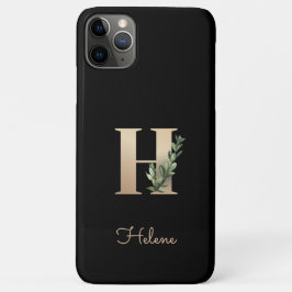Eleganter Botanischer Monogram Gold Letter H Case-Mate iPhone Hülle