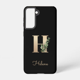 Eleganter Botanischer Monogram Gold Letter H Samsung Galaxy Hülle