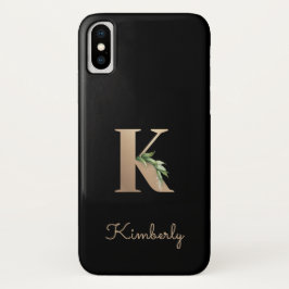 Eleganter Botanischer Monogram Gold Letter K Case-Mate iPhone Hülle