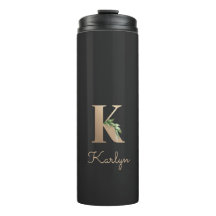 Eleganter Botanischer Monogram Gold Letter K