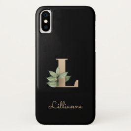 Eleganter Botanischer Monogram Gold Letter L Case-Mate iPhone Hülle