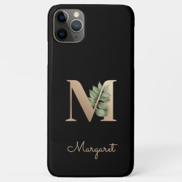 Eleganter Botanischer Monogram Gold Letter M Case-Mate iPhone Hülle