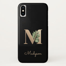 Eleganter Botanischer Monogram Gold Letter M Case-Mate iPhone Hülle