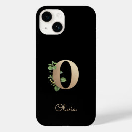 Eleganter Botanischer Monogram Gold Letter O Case-Mate iPhone 14 Hülle