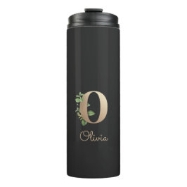 Eleganter Botanischer Monogram Gold Letter O Thermosbecher