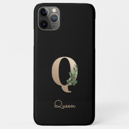 Eleganter Botanischer Monogram Gold Letter Q Case-Mate iPhone Hülle