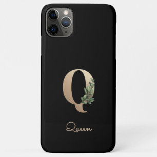 Eleganter Botanischer Monogram Gold Letter Q Case-Mate iPhone Hülle