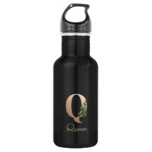 Eleganter Botanischer Monogram Gold Letter Q
