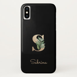 Eleganter Botanischer Monogram Gold Letter S Case-Mate iPhone Hülle