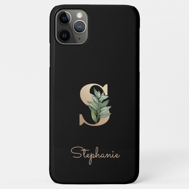 Eleganter Botanischer Monogram Gold Letter S Case-Mate iPhone Hülle (Rückseite)