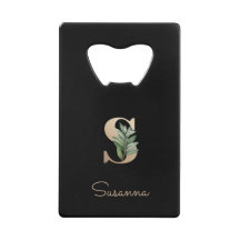 Eleganter Botanischer Monogram Gold Letter S