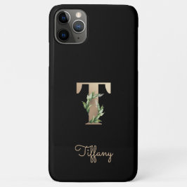 Eleganter Botanischer Monogram Gold Letter T Case-Mate iPhone Hülle