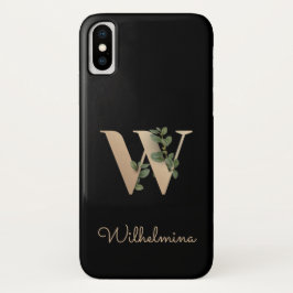 Eleganter Botanischer Monogram Gold Letter W Case-Mate iPhone Hülle