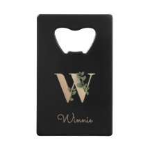 Eleganter Botanischer Monogram Gold Letter W