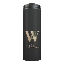 Eleganter Botanischer Monogram Gold Letter W