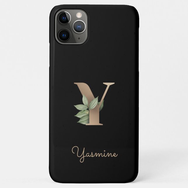 Eleganter Botanischer Monogram Gold Letter Y Case-Mate iPhone Hülle (Rückseite)