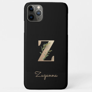 Eleganter Botanischer Monogram Gold Letter Z Case-Mate iPhone Hülle