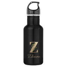 Eleganter Botanischer Monogram Gold Letter Z